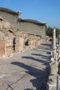 Ephesus Turkey mosaic floors and columns of markets stalls