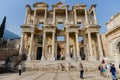 EPHESUS, TURKEY - 12 November 2014 : Ruins of the library of Celsus in Ephesus. Ephesus is a candidate for inscription on Royalty Free Stock Photo