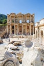 Ephesus, Turkey - October, 1, 2015: facade of ancient Celsius Library