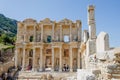 Ephesus, Turkey - October, 1, 2015: facade of ancient Celsius Library