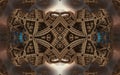 Epic abstract fantastic poster or background. Futuristic view from inside of the fractal. Pattern in form of arrows.