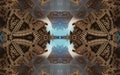 Epic abstract fantastic poster or background. Futuristic view from inside of the fractal. Pattern in form of arrows.