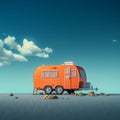 Epic Advertising Photography: Stunning Trailer Shot With Hasselblad Camera Royalty Free Stock Photo