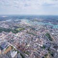 The epic aerial view of downtown of the Southampton