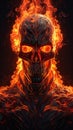 Epic Cinematic Portrait of Ghost Rider in Neon Flames. Generative AI