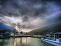 Epic clouds over the lake of biel