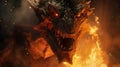 Epic Dragon In Fiery Action - Unreal Engine 5 Rendered Close-up