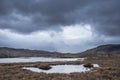 Epic dramatic landscape image of Loch Ba on Rannoch Moor in Scottish Highlands on a Winter morning Royalty Free Stock Photo