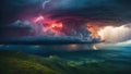 Epic dramatic storm cell as seen from high on a mountain