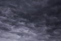 Epic Dramatic Storm sky, dark grey rainy clouds abstract background texture, thunderstorm Royalty Free Stock Photo