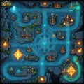 An epic dungeon map battle map for fantasy Level map scrolling user interface for mobile game realistic Royalty Free Stock Photo