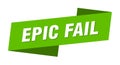 epic fail banner template. epic fail ribbon label. Royalty Free Stock Photo