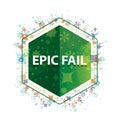 Epic Fail floral plants pattern green hexagon button