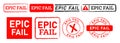 epic fail rectangle square and circle red stamp label sticker seal badge concept Royalty Free Stock Photo