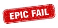 epic fail stamp. epic fail square grungy isolated sign. Royalty Free Stock Photo