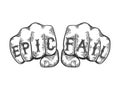 Epic fail words tattoo font vector illustration