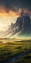 Epic Fantasy Landscape Dynamic Norwegian Nature With Attention To Detail