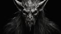 Epic Fantasy Portrait Of An Ugly Demon In Black And White