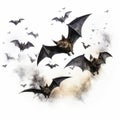 Epic Fantasy Scene: Bats Flying In Haunting Structures