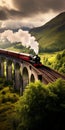 Epic Fantasy Scene: Hogwarts Express On Glenfinnan Viaduct