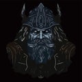 Epic fantasy viking drwarf vector illustration.Rpg video game design