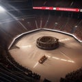 Epic gladiatorial arena, Spectacular arena filled with roaring crowds and deadly challenges as gladiators fight for their lives2
