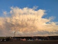 Epic golden storm clouds at sunset