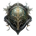 Epic High Fantasy Norse mythology Viking themed logo coat of arms emblem Royalty Free Stock Photo