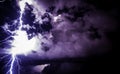 Epic and intense lightning bolt strike. Royalty Free Stock Photo