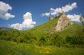 Epic landscape with Coltesti old fortress in Transylvania