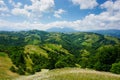 Epic landscape in green hills and mountains of rural Transylvania, Romania