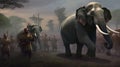 Epic March: Hannibal\'s Army and Elephants En Route to Rome