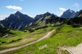 Epic mountain landscape in the bavarian alps to travel and hike