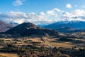 Epic mountain valley landscape. Aerial view Royalty Free Stock Photo