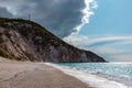 Epic Mylos sandy beach on Lefkada island, Greece Royalty Free Stock Photo