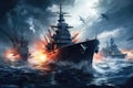 Epic Naval Warfare With Battleships, Warships, And Frigates