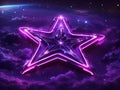 Epic Nebula Elegance: Purple Neon Starlight Illuminating the Celestial Sphere