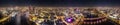 Epic night aerial view of the London, River Thames, London Eye. Panorama cityscape Royalty Free Stock Photo