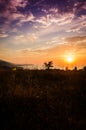 Epic Pastoral Seascape Sunset Royalty Free Stock Photo