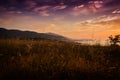 Epic Pastoral Seascape Sunset Royalty Free Stock Photo