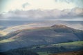 Epic Peak District National Park during late Summer morning with stunning light across the hills