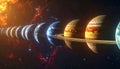 Epic Planetary Alignment of Our Solar System Royalty Free Stock Photo