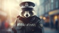 Epic Portraiture Of A Police Raccoon: Photorealistic Badger Cop In Distinctive Character Design