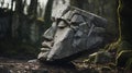 Epic Portraiture A Powerful And Emotive Rock Face Sculpture In The Woods