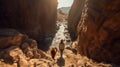 Epic Portraiture: Young Woman Running To Her Horse Near Canyon