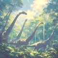 Epic Prehistoric Adventure: Diplodocus herds on a journey through time