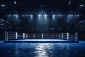 Epic professional boxing arena box ring sport empty background competition professional fight game spotlight stage fight