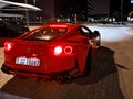 Epic red Ferrari red at night in Dubai Royalty Free Stock Photo