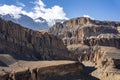 Epic rock formations and Nilgiri Mountain, Upper Mustang, Nepal, Annapurna