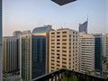 Epic shot of Abu Dhabi city view from a balcony tower